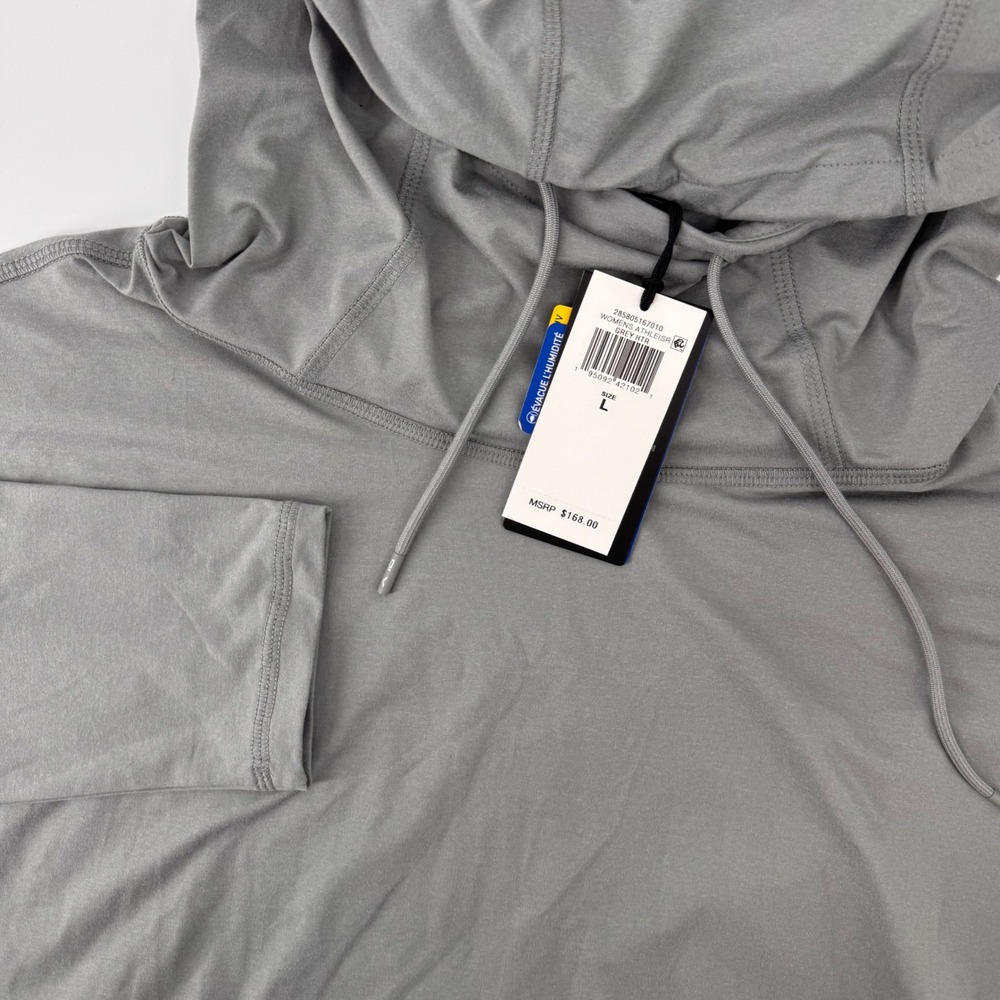 RLX Ralph Lauren Hoodie Womens L Grey Athleisure Long Sleeve Performance UV Top